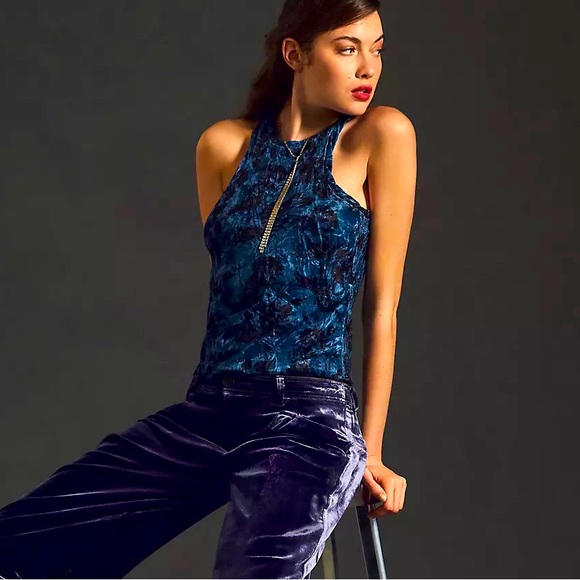 NWT Anthropologie Pilcro Velveteen Racerback Tank - Picture 1 of 7